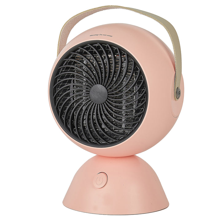 White portable fan heater with carry handle