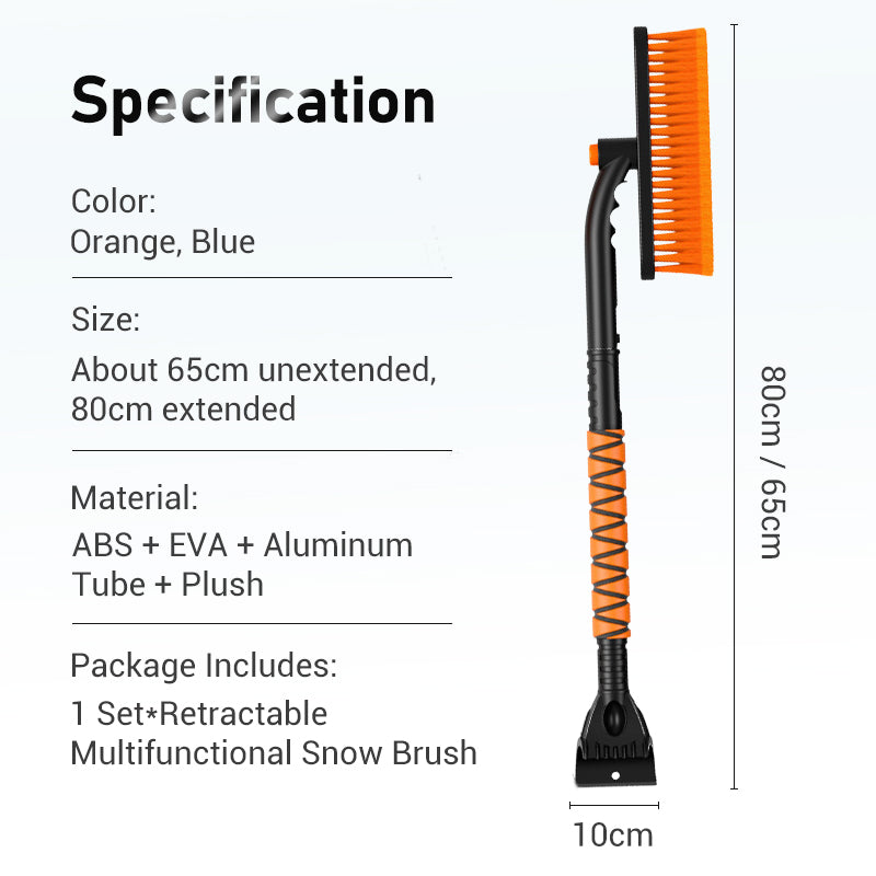 3-in-1 Telescopic Snow Brush and Ice Scraper with Swivel Head