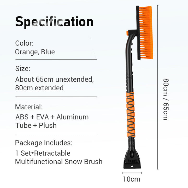 3-in-1 Telescopic Snow Brush and Ice Scraper with Swivel Head