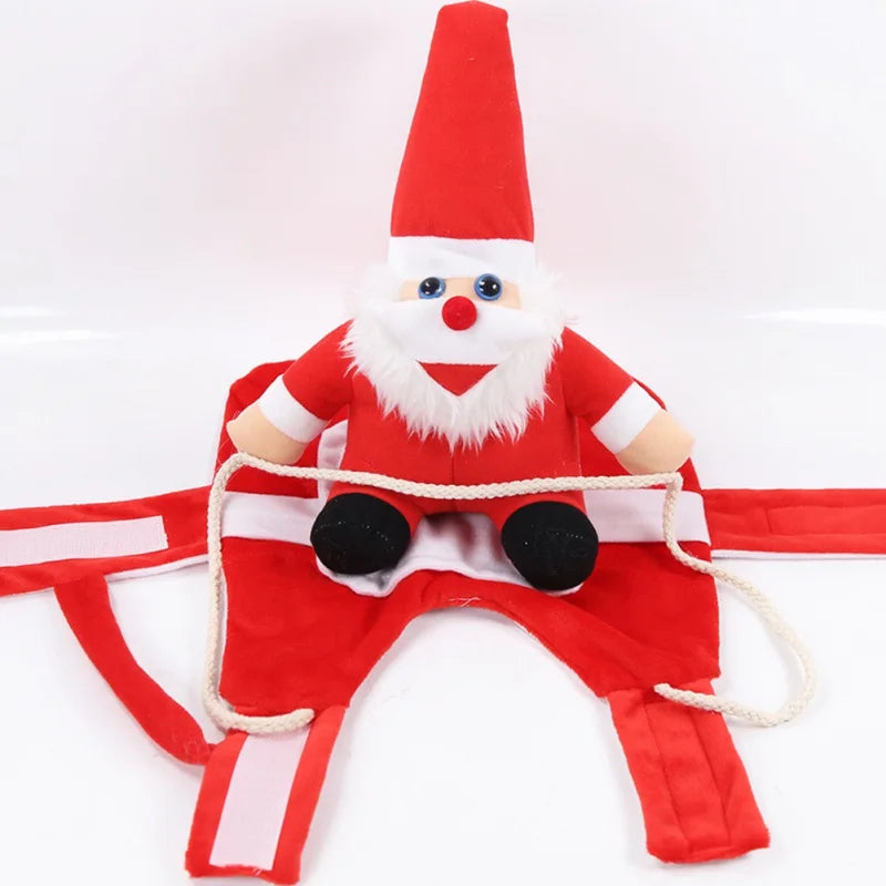 Harwelton™ Santa Riding Dog Christmas Costume with Adjustable Straps