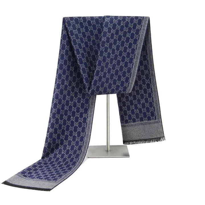 Harwelton™ Wool Blend Winter Scarf with Letter Print and Fringe