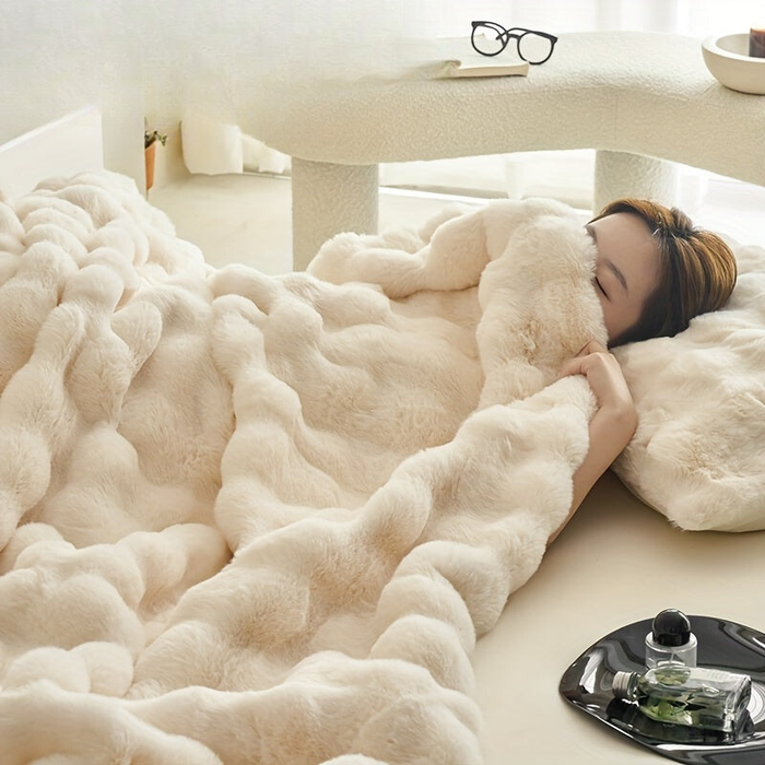 Harwelton™ Double-Sided Fleece Blanket in Silky Faux Rabbit Fur