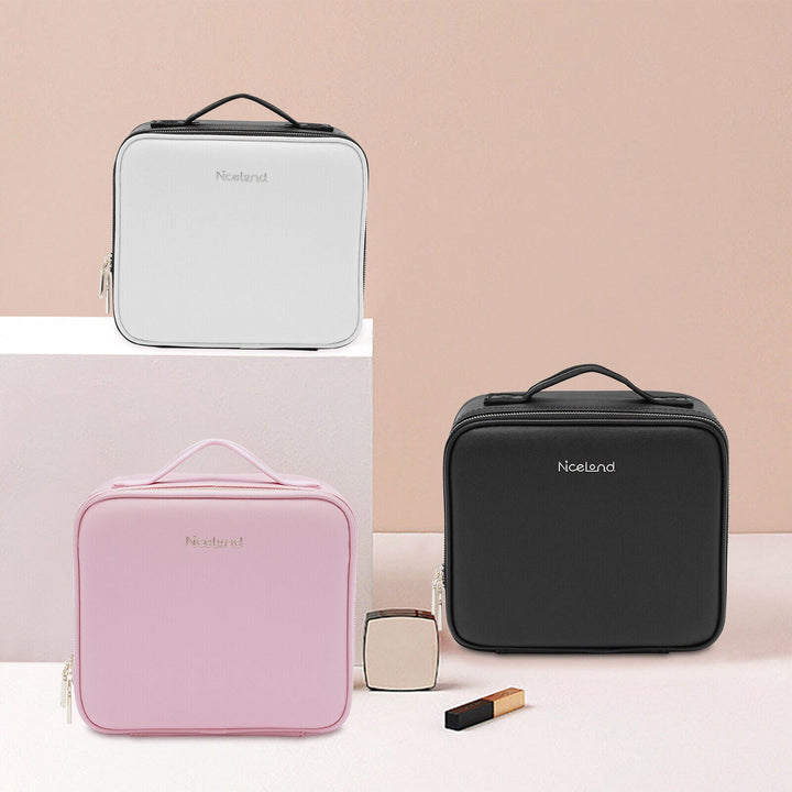 LED Makeup Bag with Built-In Mirror and 3 Light Settings