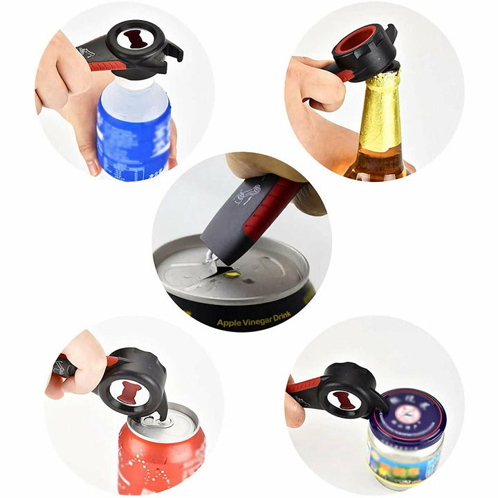 6-in-1 Multi Opener for Jars, Bottles, Cans and Ring Pulls