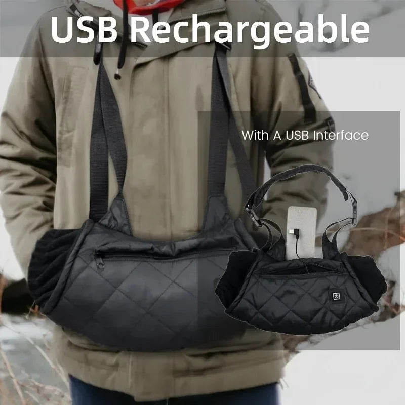 Heated Hand Muff with 3 Heat Settings and Shoulder Strap – Harwelton™