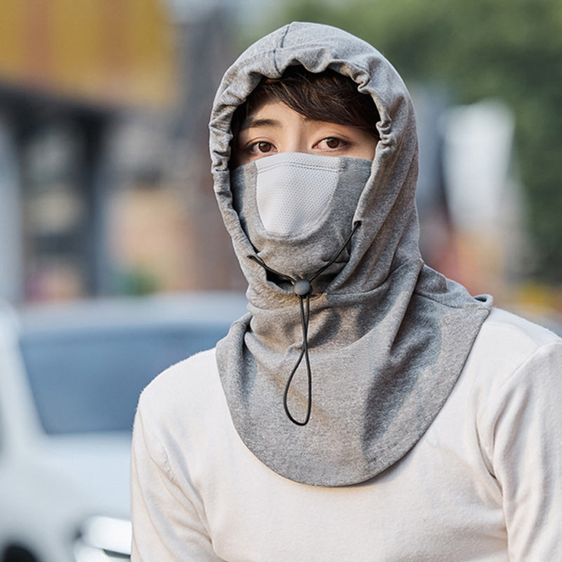 Hooded Cycling Face Mask with Built-In Neck Warmer