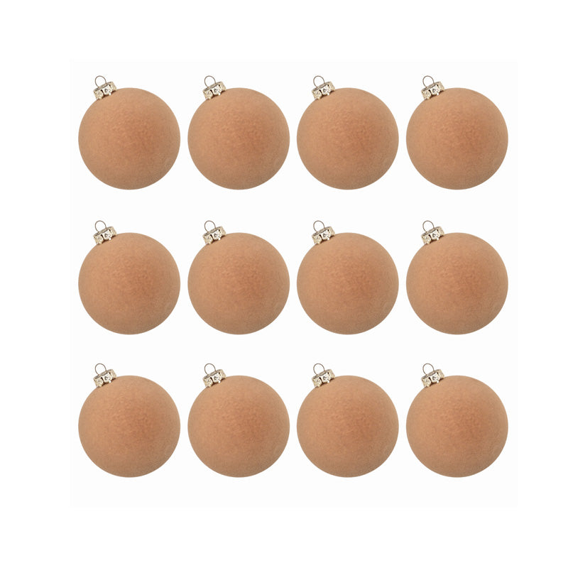 Velvet Christmas Baubles Set of 12 with Soft Matte Finish