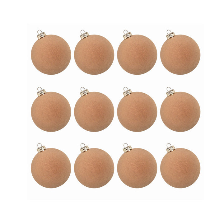 Velvet Christmas Baubles Set of 12 with Soft Matte Finish