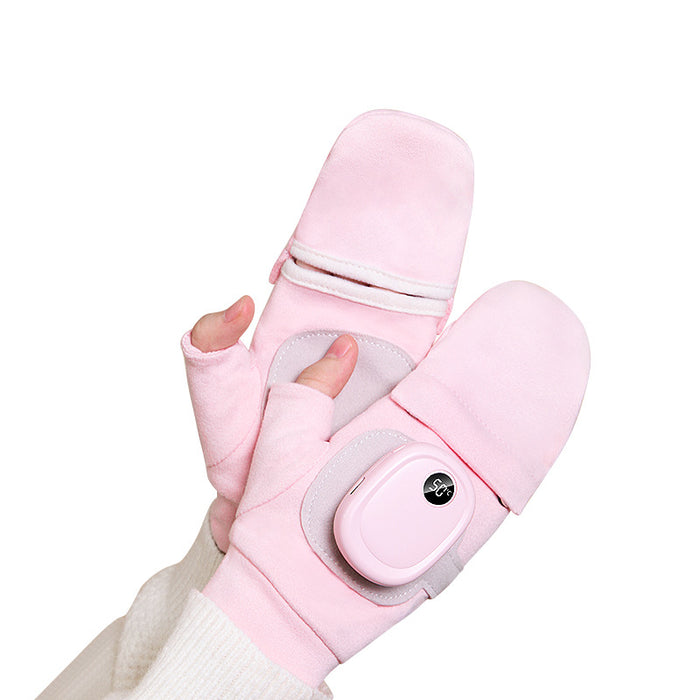 Harwelton USB Heated Flip-Top Mittens with Three Heat Levels