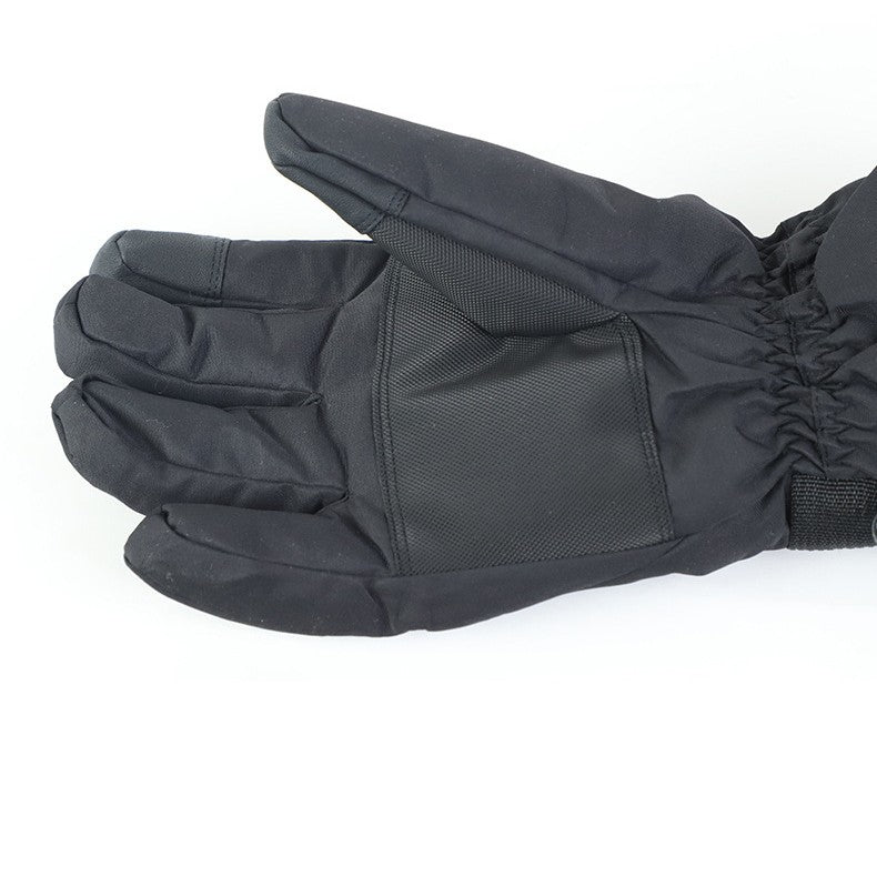 Black heated waterproof gloves with battery
