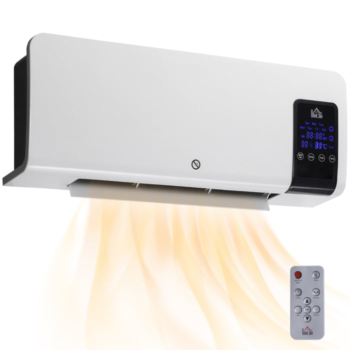 Harwelton White Wall Fan Heater 2000W with Oscillation and Remote