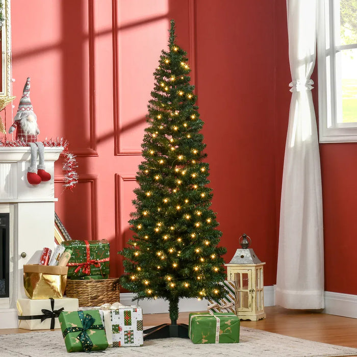 Harwelton Pre-Lit Slim Pencil Christmas Tree with Warm White LEDs