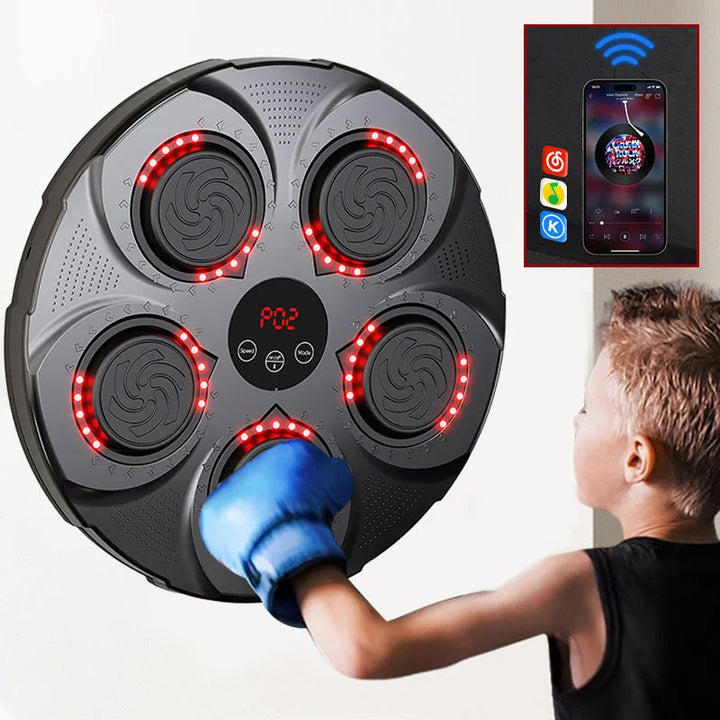 Harwelton™ Wall-Mounted Music Boxing Machine with Bluetooth and Lights