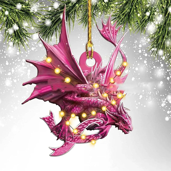 Acrylic Dinosaur Dragon Egg Christmas Tree Ornament – 8 cm