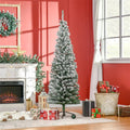 Snow-flocked slim tree, 6ft, unlit