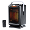 White oscillating ceramic fan heater with remote