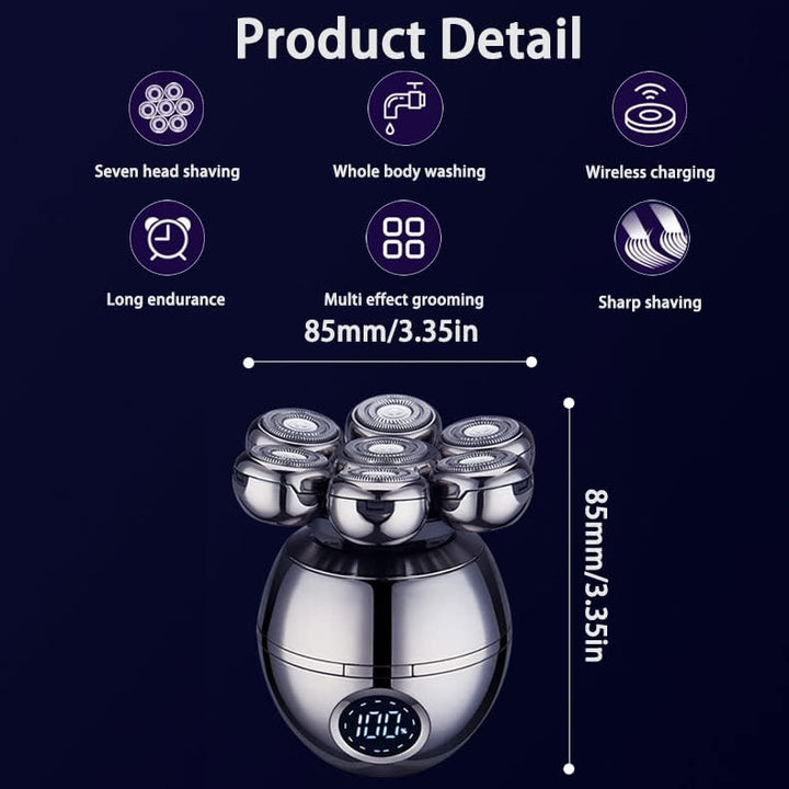 Harwelton™ Cordless Head Shaver with 7D Floating Blades &amp; LED Display