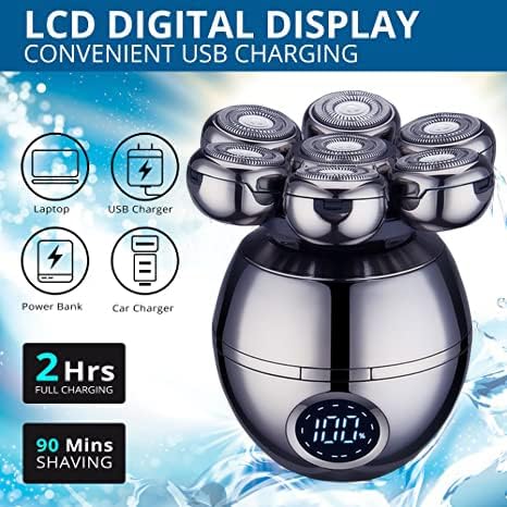 Harwelton™ Cordless Head Shaver with 7D Floating Blades &amp; LED Display