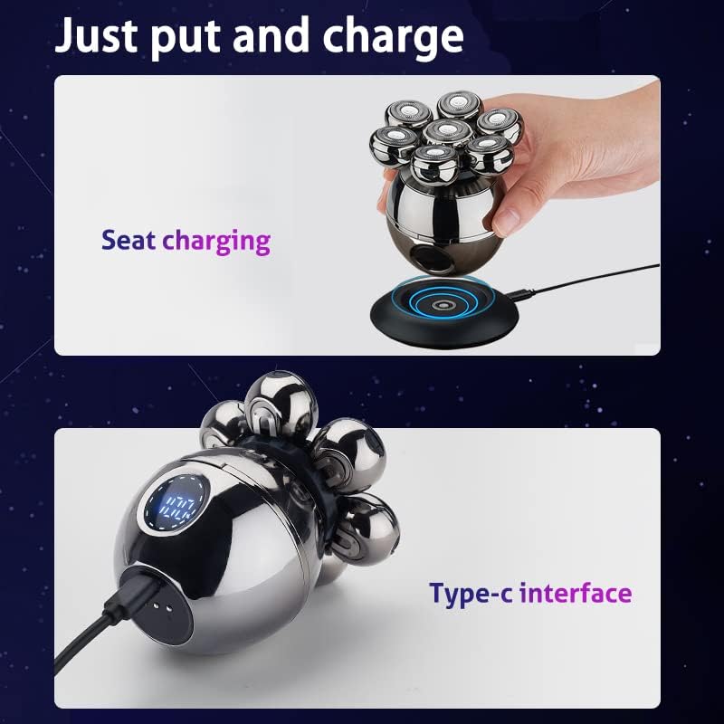 Harwelton™ Cordless Head Shaver with 7D Floating Blades &amp; LED Display