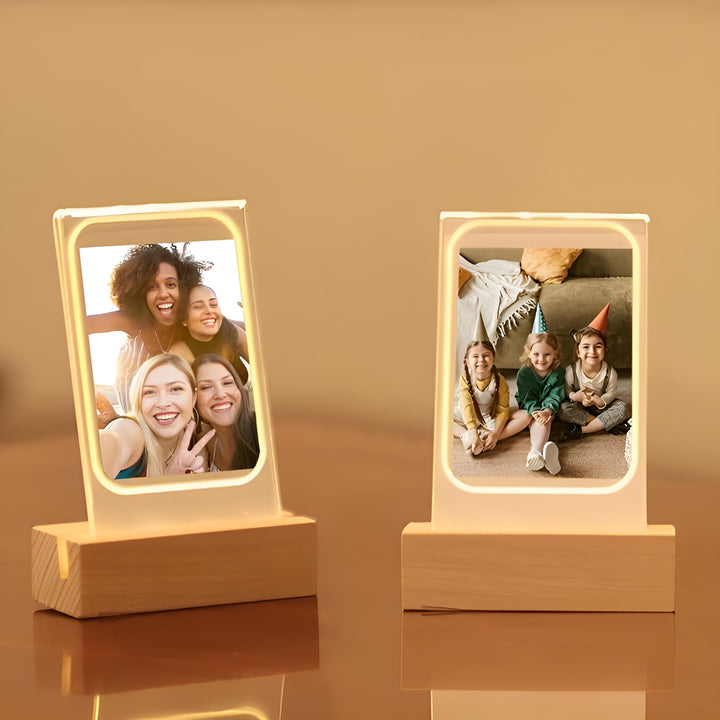 Illuminated Photo Frame with Three Slots for Prints and Tickets