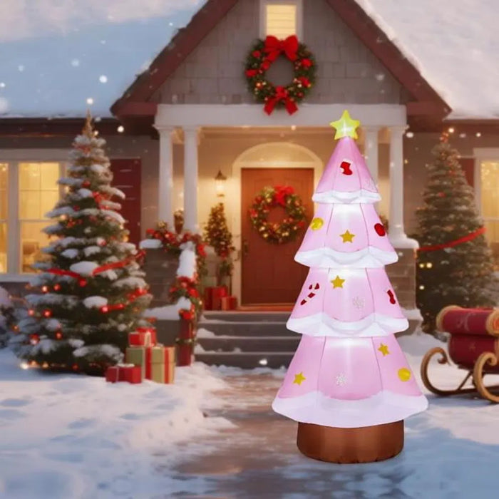 Harwelton Giant Inflatable Pink Christmas Tree with Lights