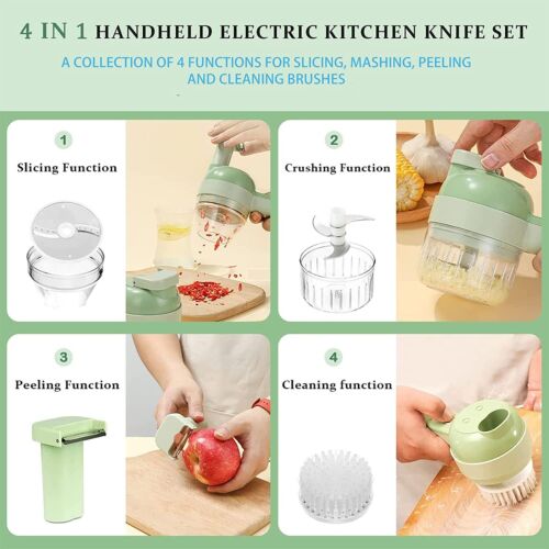 4-in-1 Electric Food Cutter to Chop, Slice, Shred and Grate