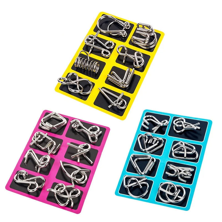 8-Piece Metal Puzzle Ring Set – Brain Teasers for All Ages