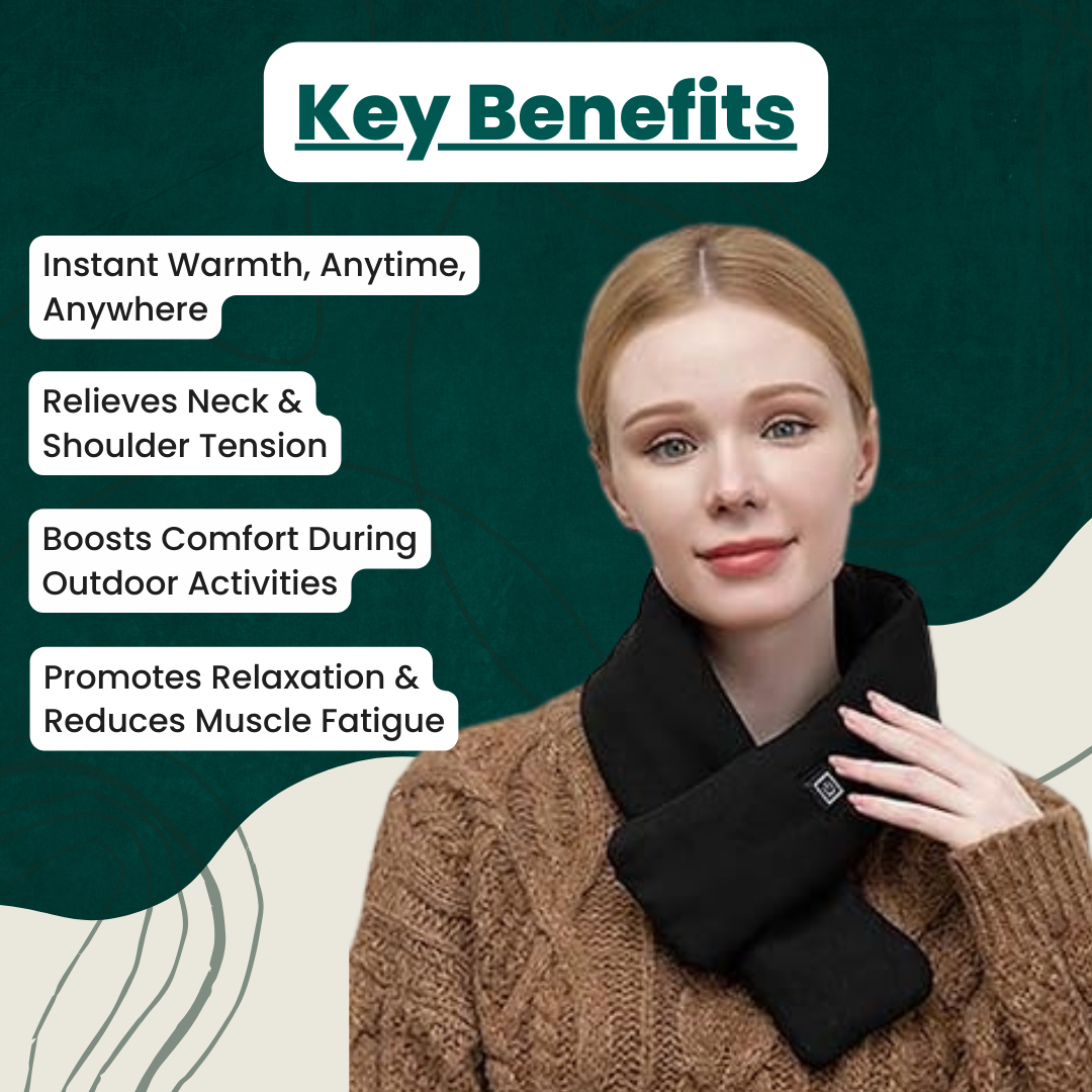 Harwelton™ USB Heated Neck Scarf with Even, Soothing Warmth