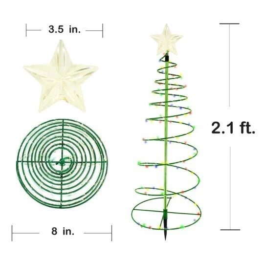 Solar Christmas Tree Light with Star That Glows Every Night