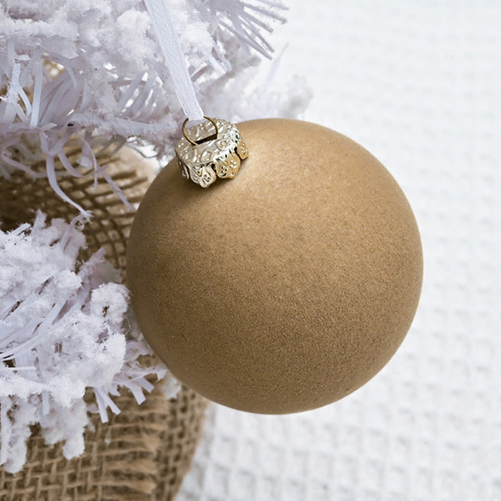 Velvet Christmas Baubles Set of 12 with Soft Matte Finish