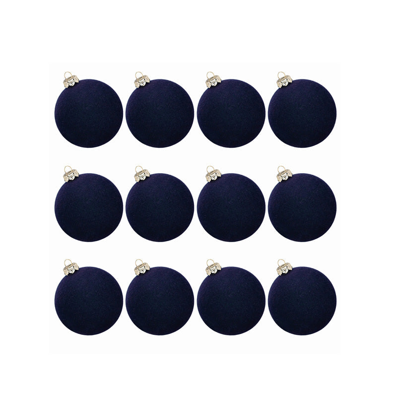 Velvet Christmas Baubles Set of 12 with Soft Matte Finish