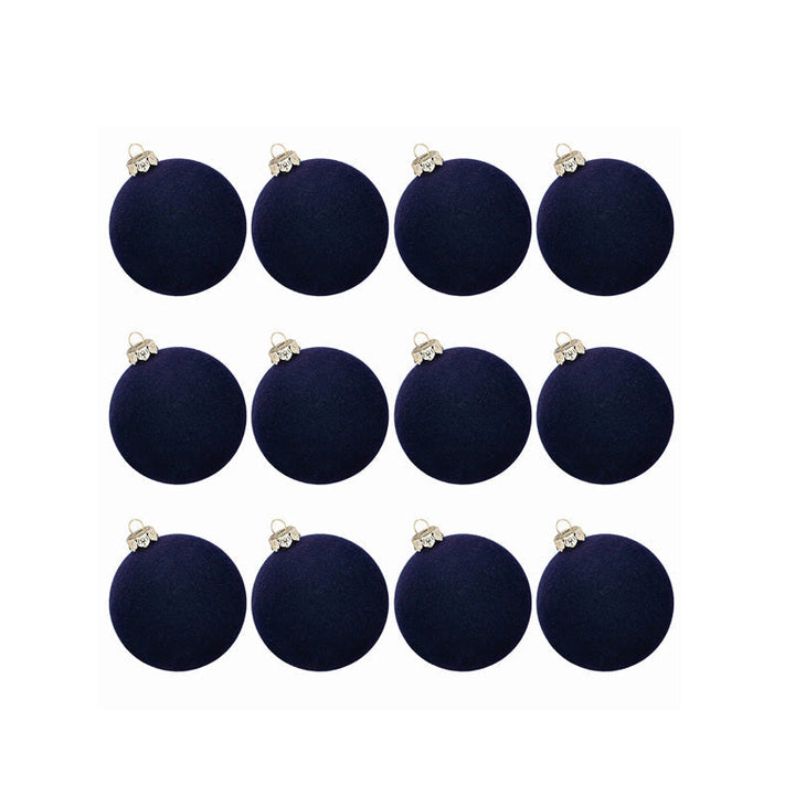 Velvet Christmas Baubles Set of 12 with Soft Matte Finish