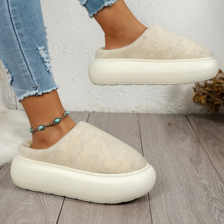 Plush Winter Slippers for Women with Anti-Slip Sole
