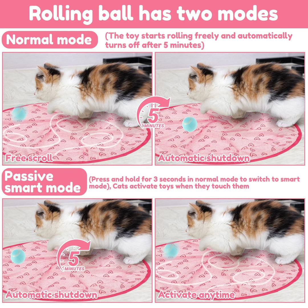 Interactive Cat Hunting Toy with Self-Rolling Smart Ball