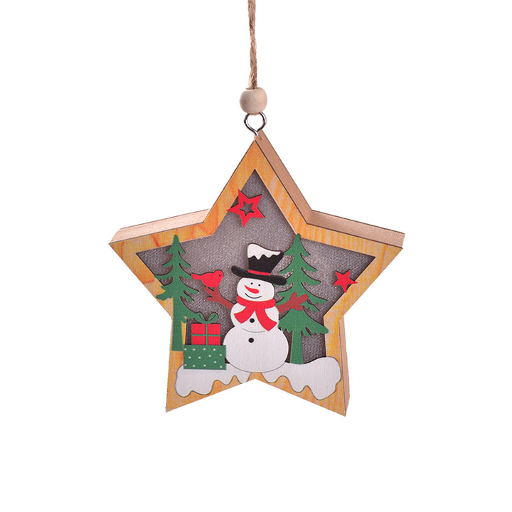 Wooden Christmas Light Box Ornament in Round or Star Shape