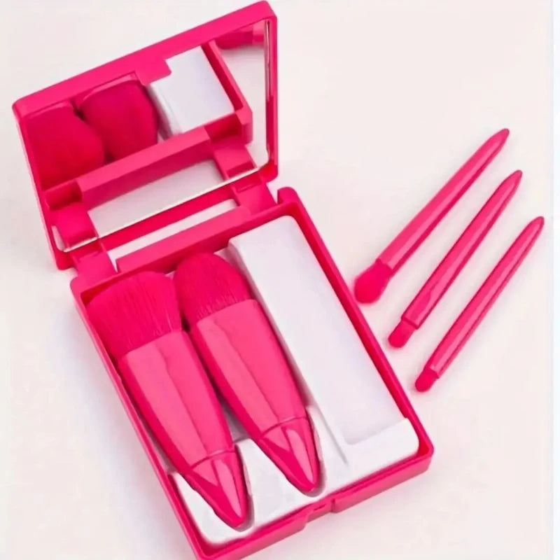 Harwelton™ Mini Make-Up Brush Set with Mirror in a Compact Case