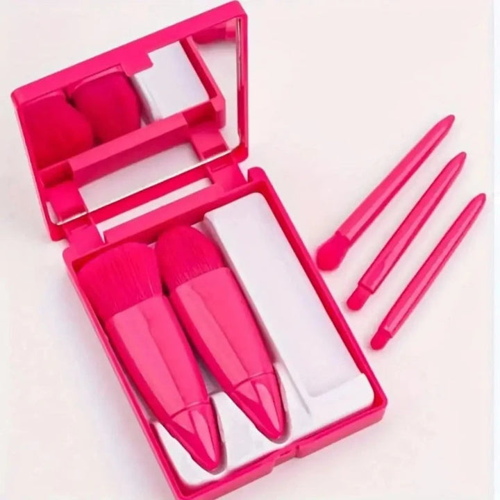 Harwelton™ Mini Make-Up Brush Set with Mirror in a Compact Case