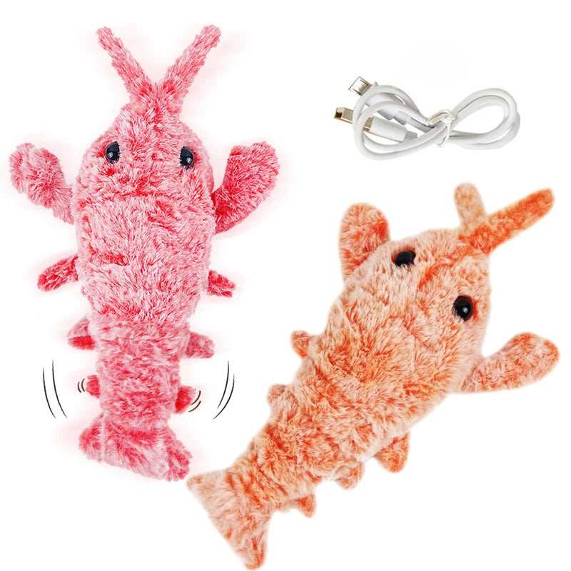 Wriggling Shrimp Pet Toy, Plush and USB Rechargeable