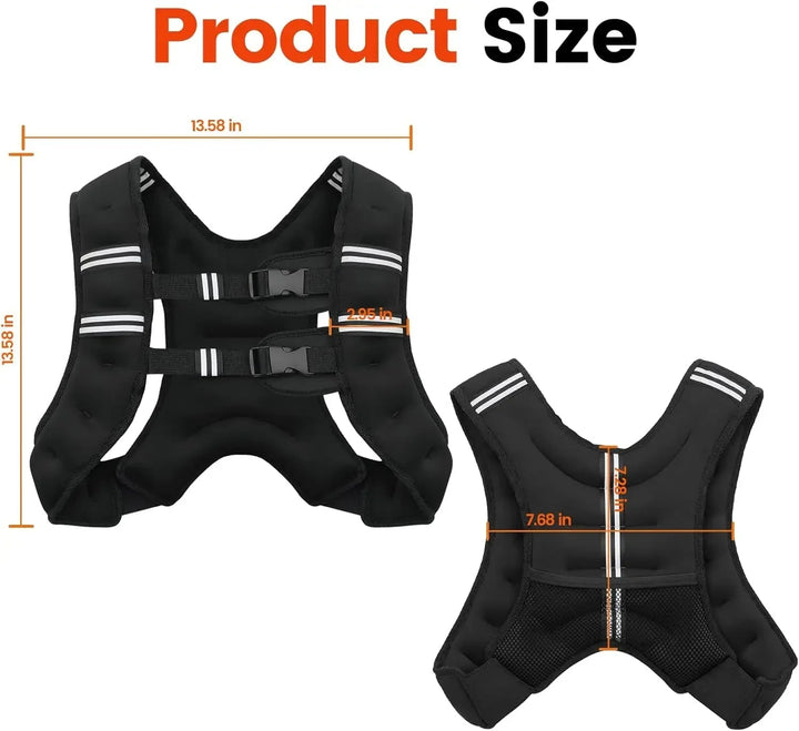 Adjustable Weighted Vest with Reflective Stripes and Iron Sand