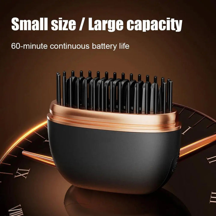 Cordless 2-in-1 Ceramic Straightening Comb for Travel