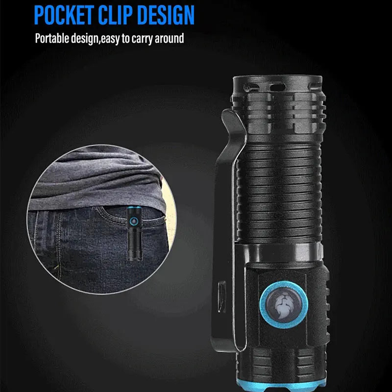 Harwelton™ Rechargeable 1000-Lumen LED Torch with Magnetic Tail