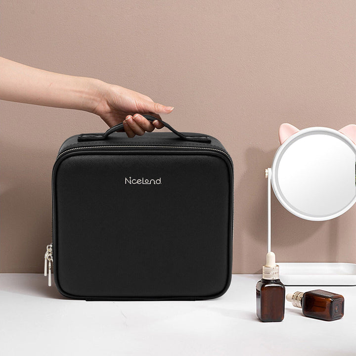LED Makeup Bag with Built-In Mirror and 3 Light Settings