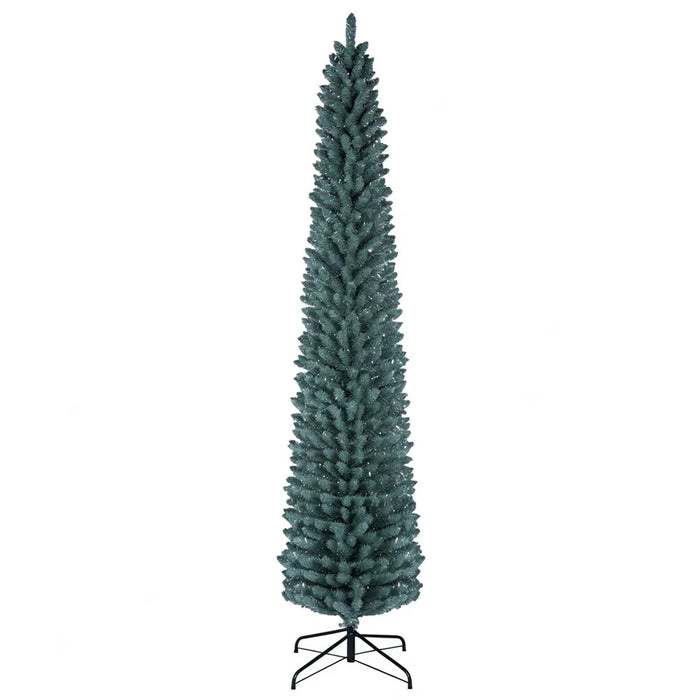 Harwelton Frosted Slim Christmas Tree with Silver Tips, 8ft