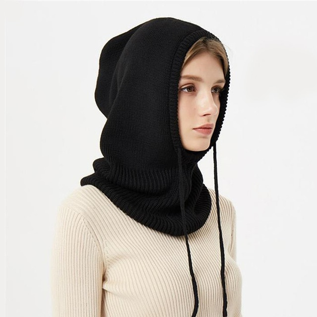 Harwelton™ Hooded Knitted Winter Hat with Adjustable Drawstrings