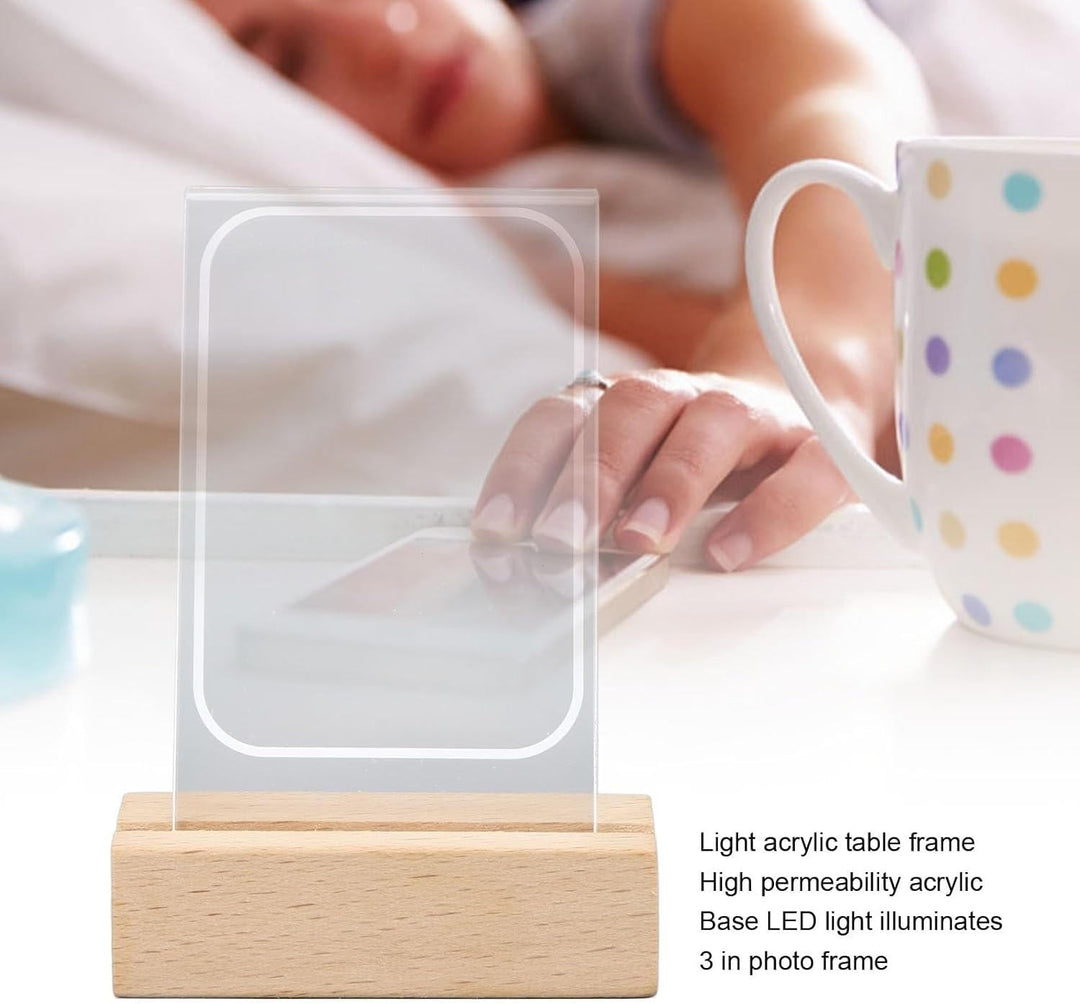 Illuminated Photo Frame with Three Slots for Prints and Tickets
