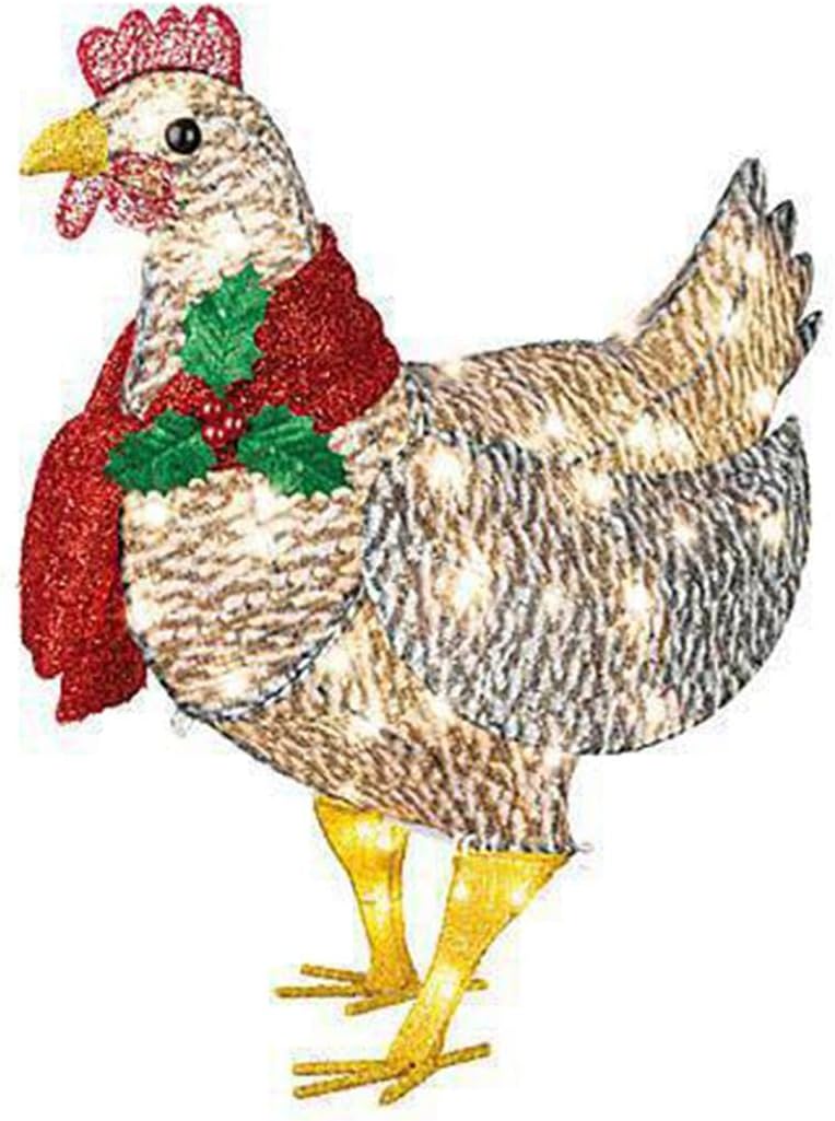 LED Chicken with Scarf Christmas Light for Indoors and Outdoors