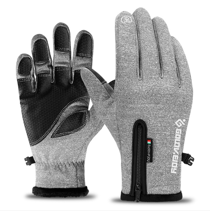 Fleece Thermal Gloves with Zip Cuff and Touchscreen Tips