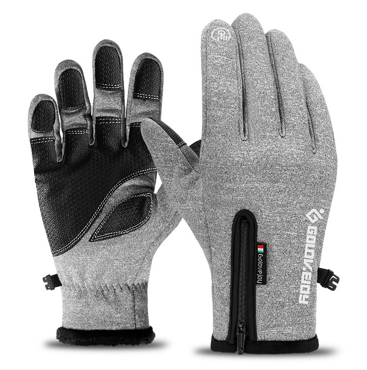 Fleece Thermal Gloves with Zip Cuff and Touchscreen Tips