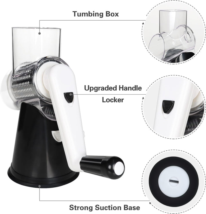 Harwelton™ Rotary Cheese and Vegetable Grater with Suction Base