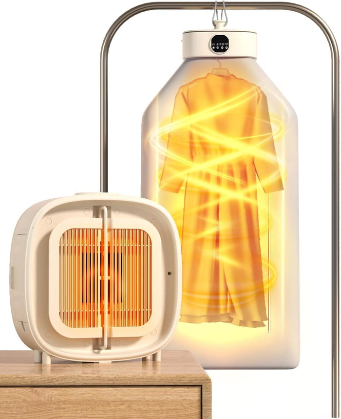 Harwelton™ Portable 800W Clothes Dryer & Heater with 7-Hour Timer